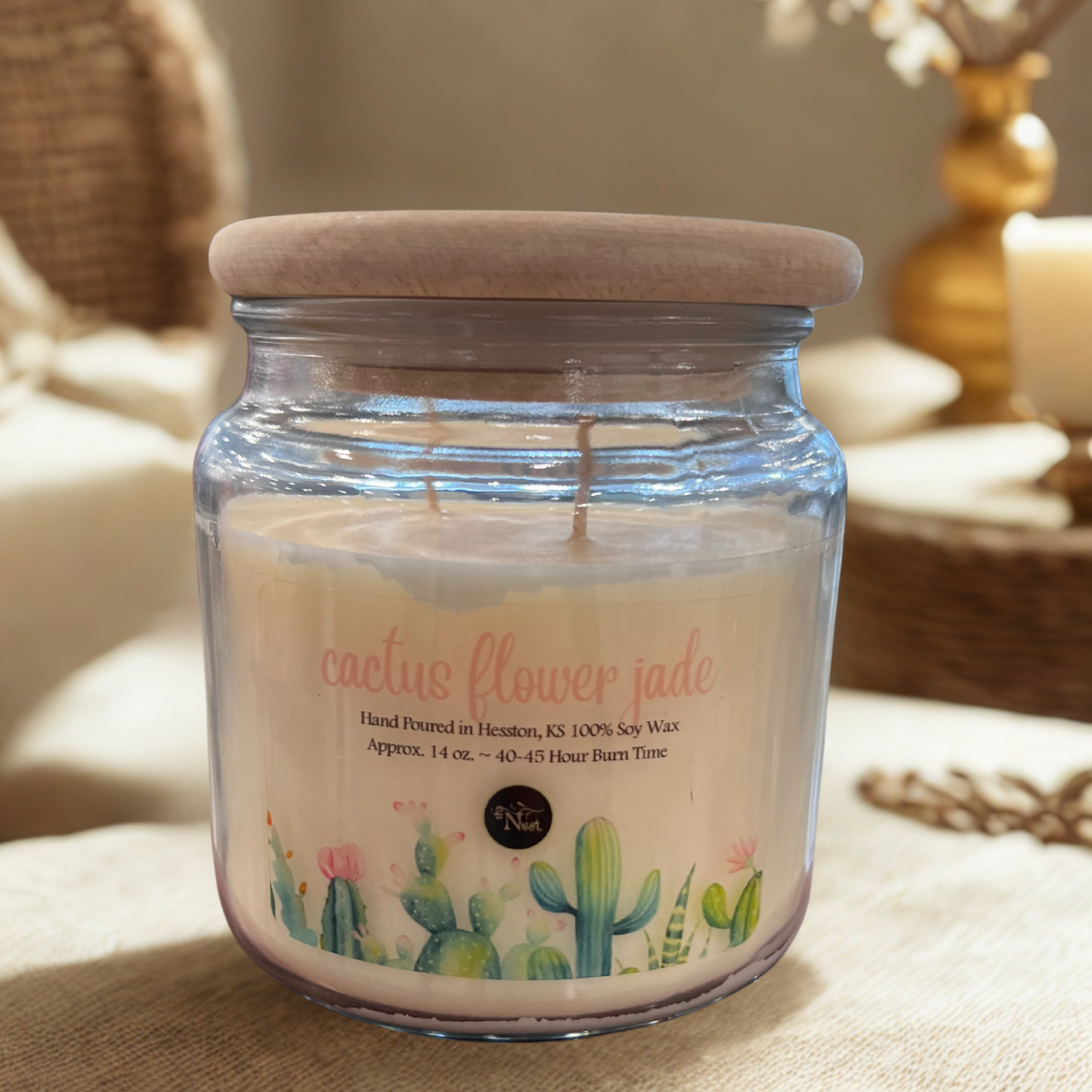 Large Glass Candle