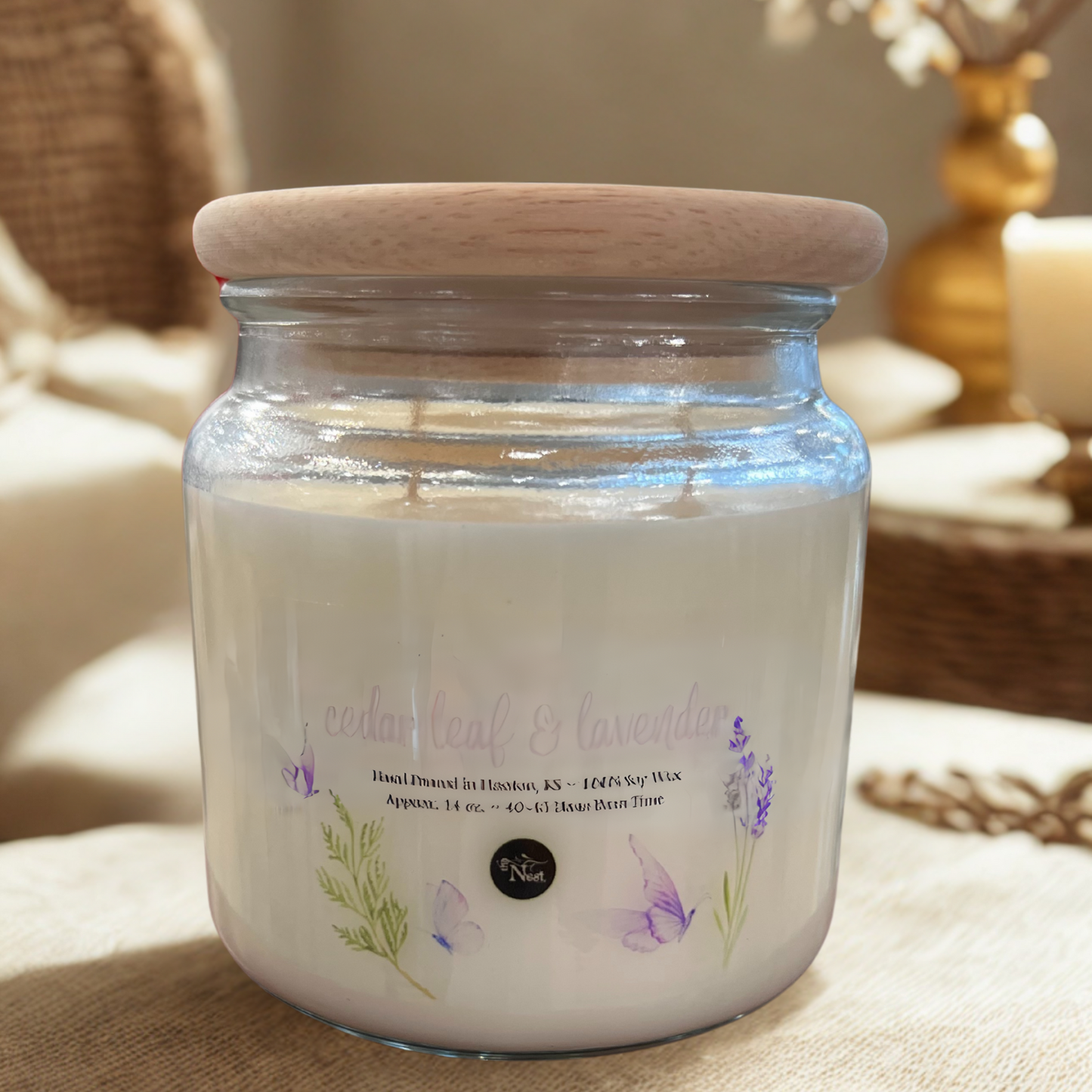 Large Glass Candle