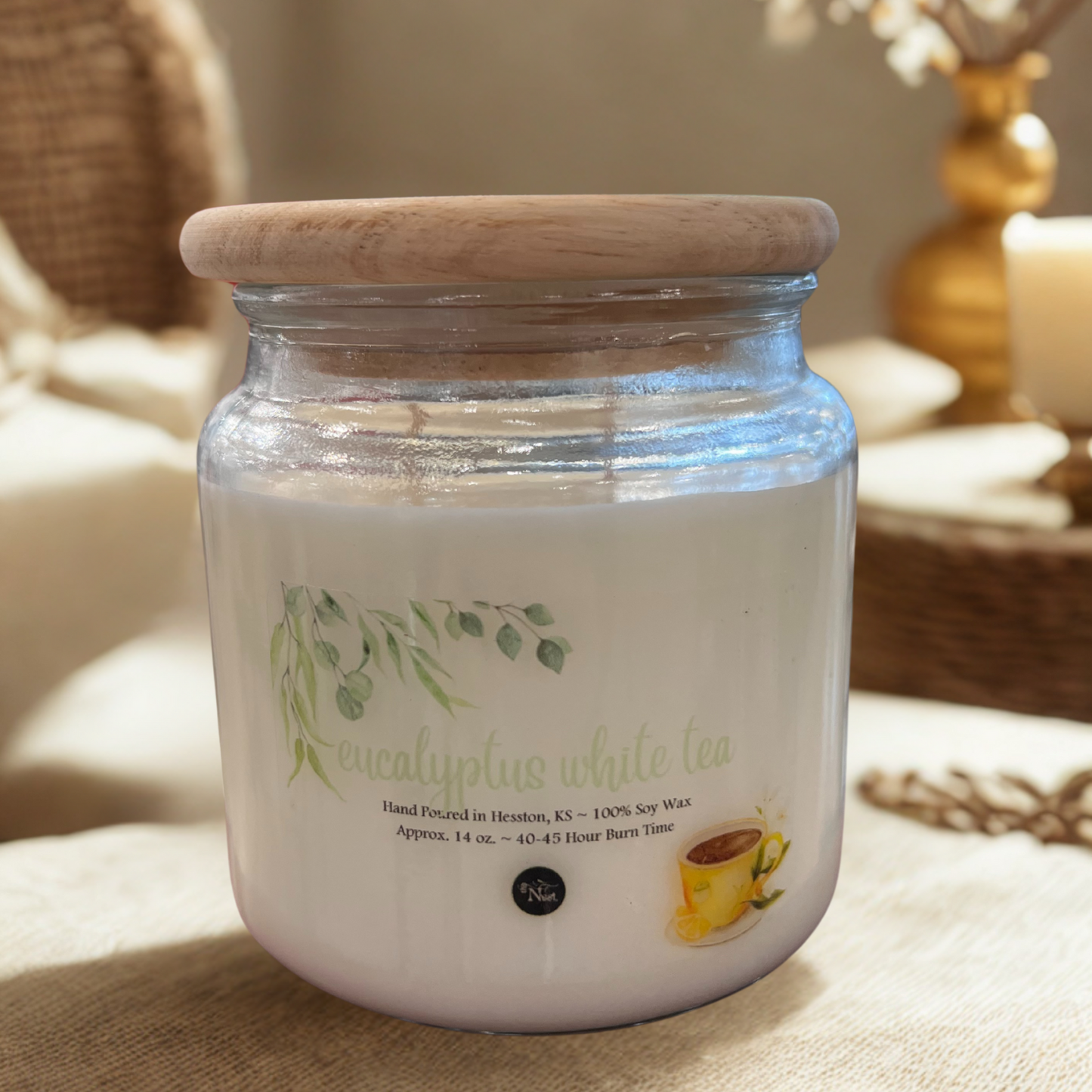 Large Glass Candle