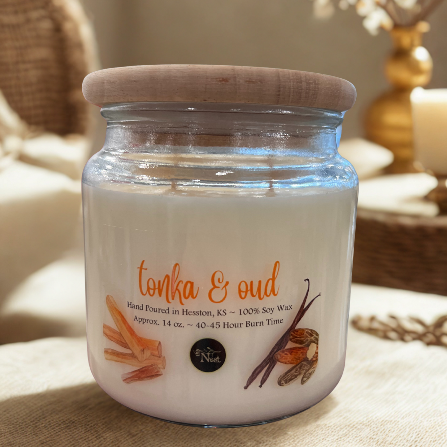 Large Glass Candle
