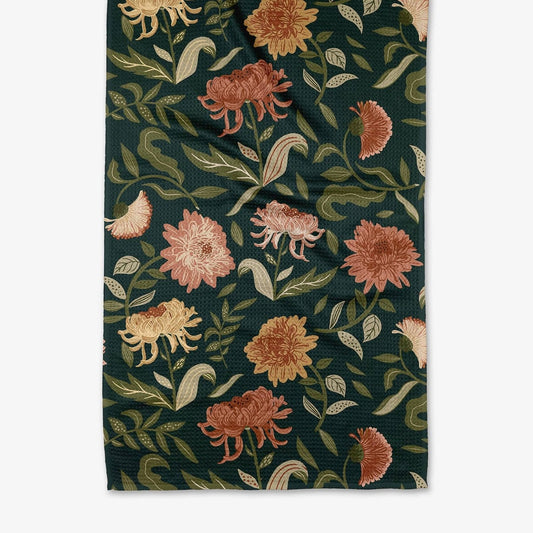 Chrysanthemums In November Tea Towel