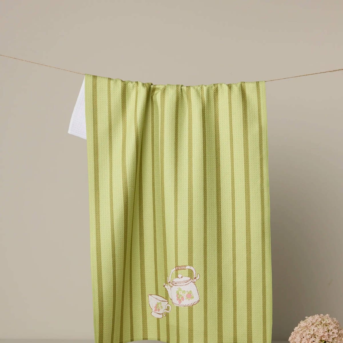 Strawberry Spring Green Tea Towel