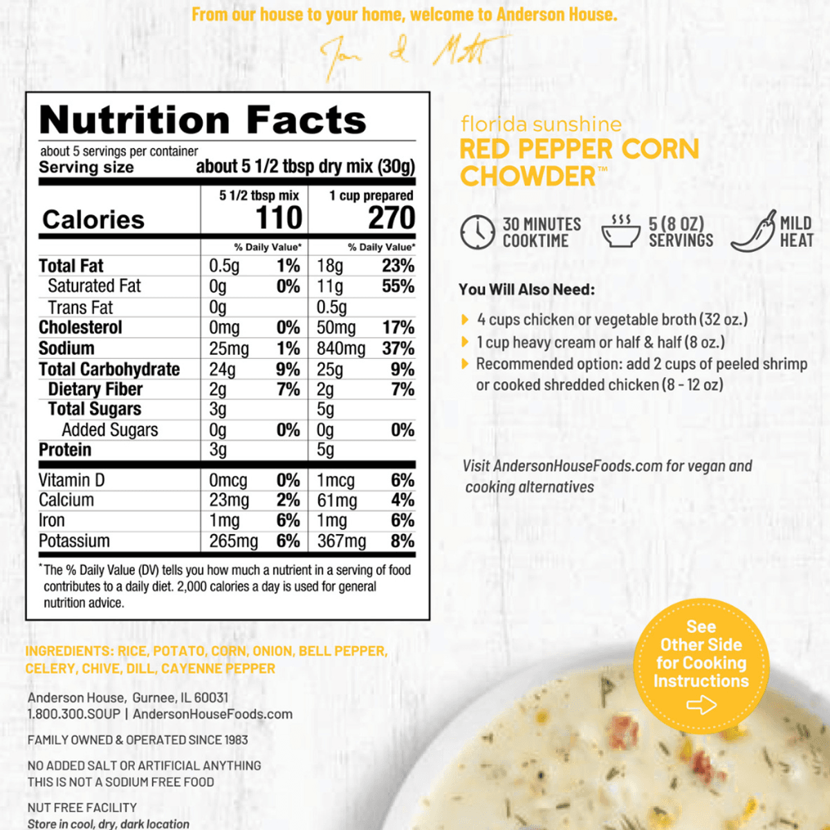 Florida Sunshine Red Pepper Corn Chowder