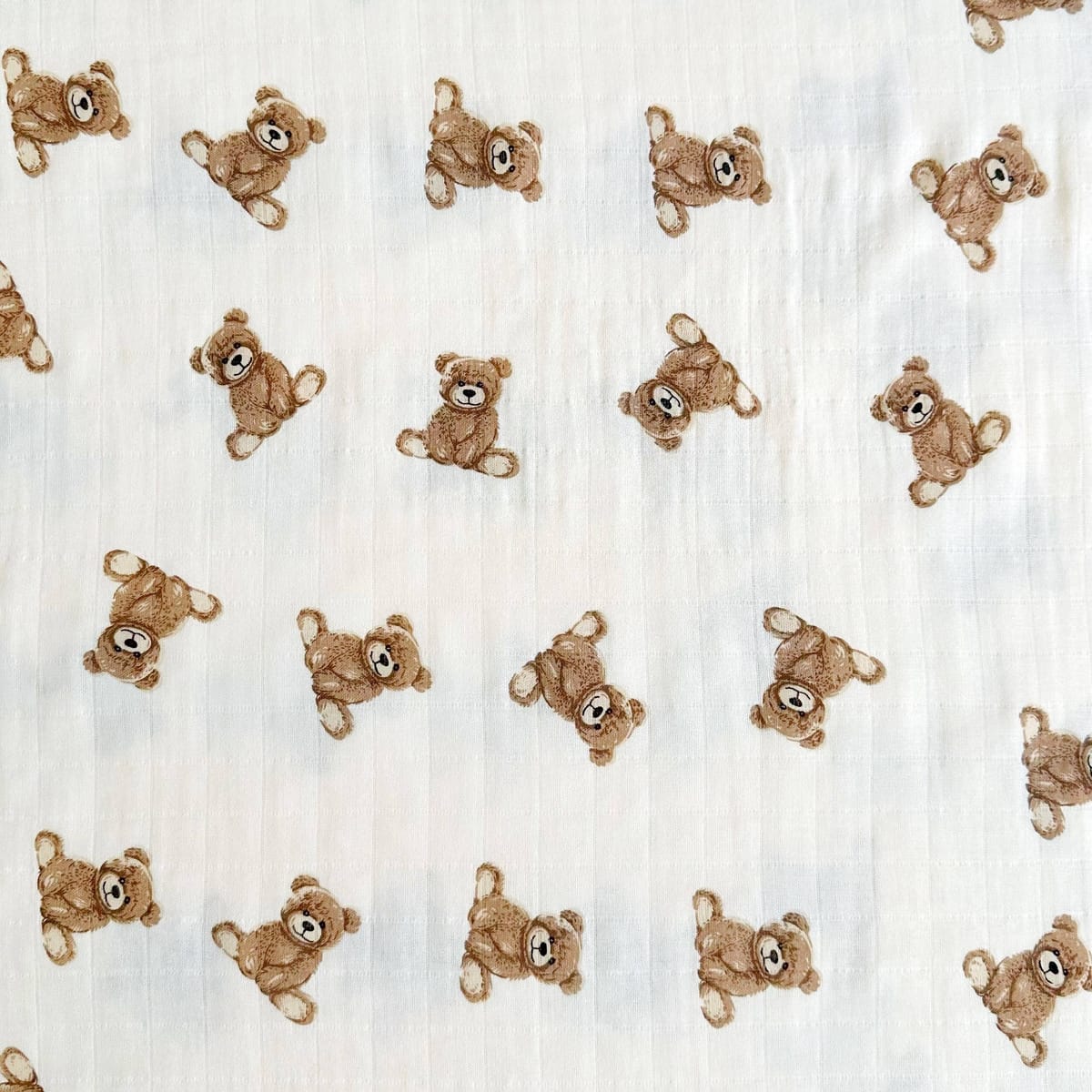 Bamboo Muslin Swaddle Baby Blanket (Teddy Bear)