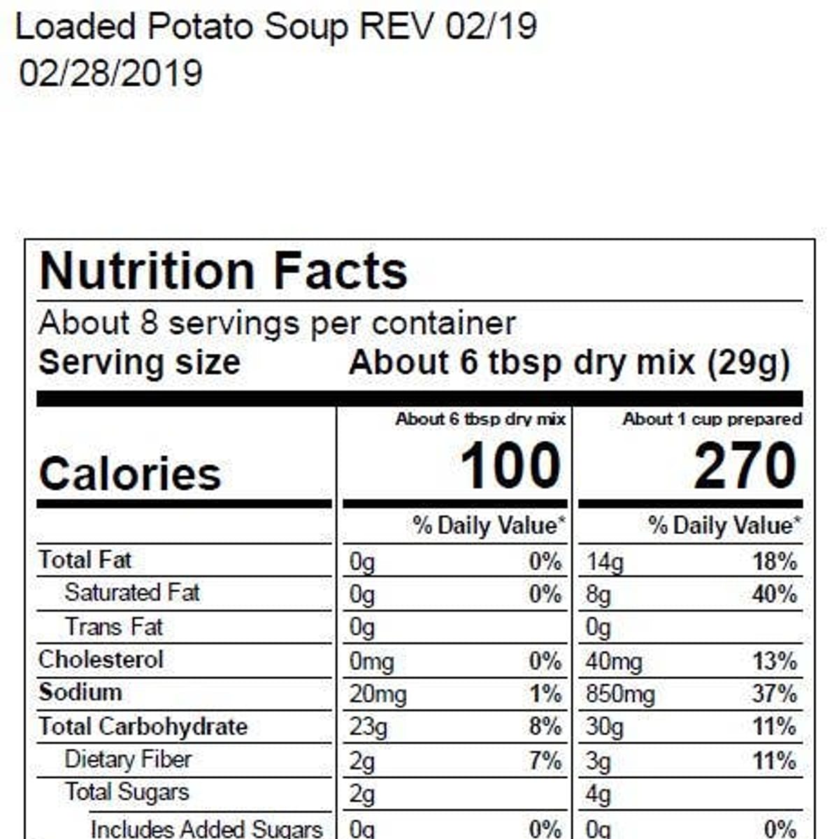 Rocky Mountain Trail Loaded Potato Soup Mix