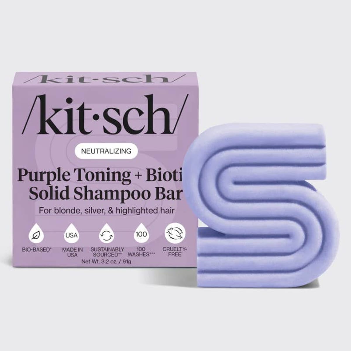 Purple Toning Shampoo Bar for Color Treated & Grey Hair