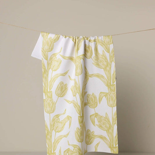 Butter Tulips Tea Towel