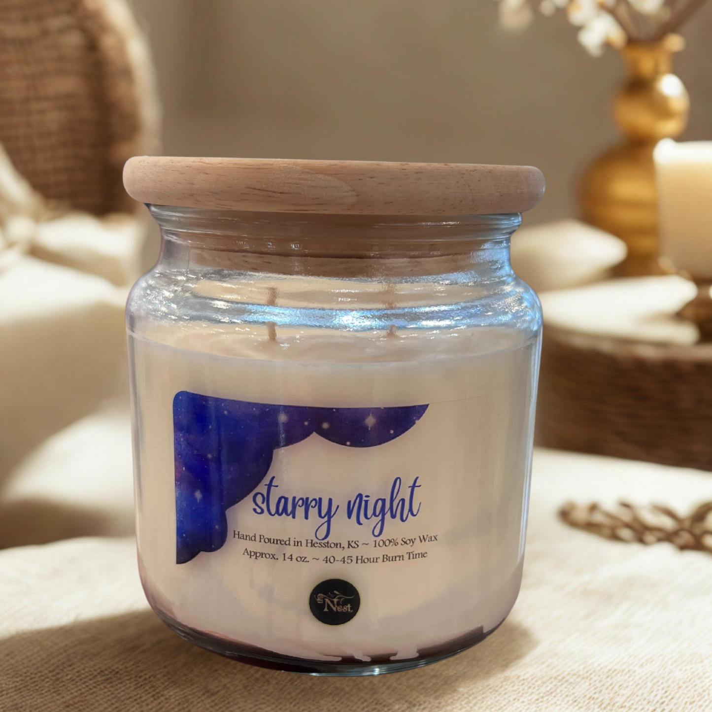 Large Glass Candle