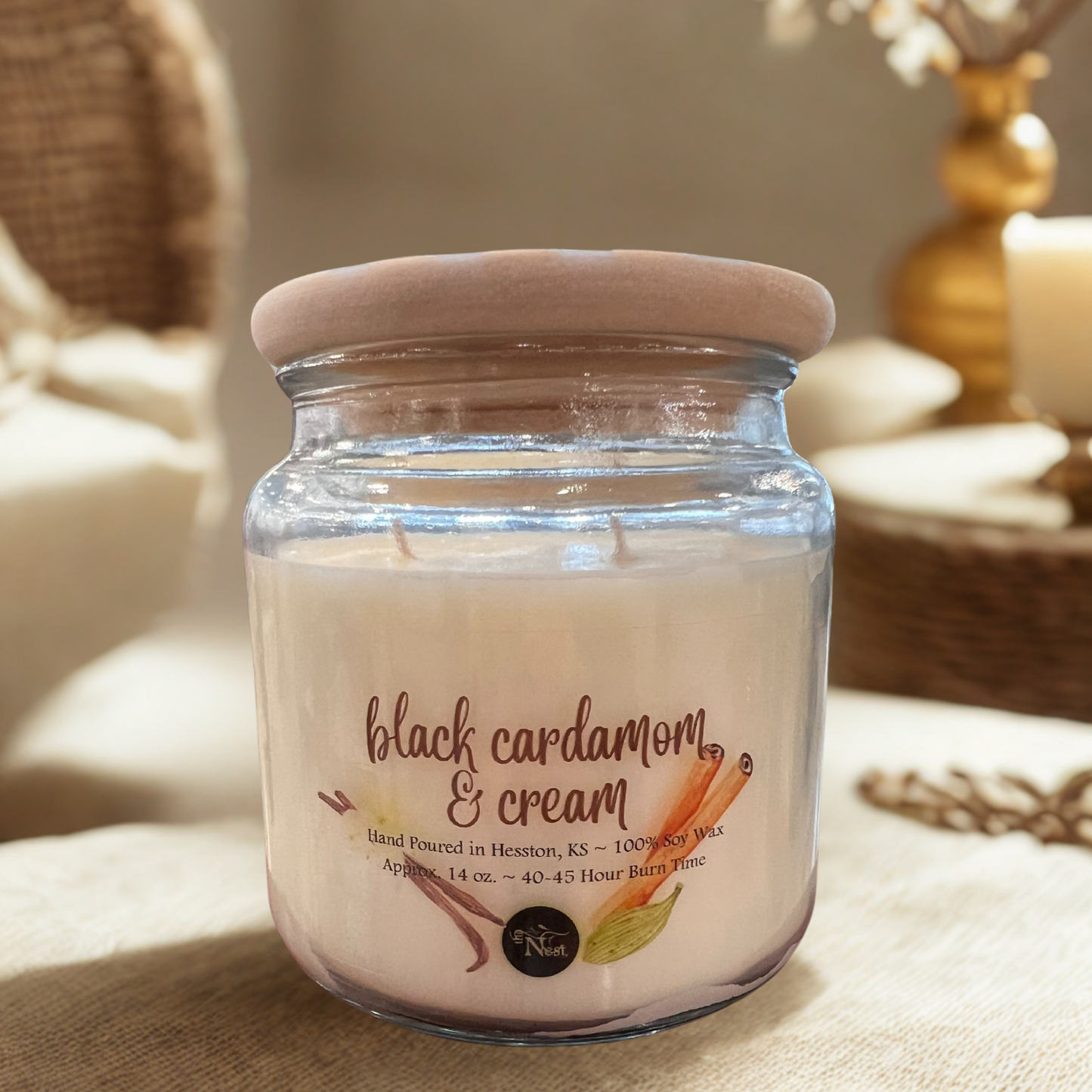 Large Glass Candle