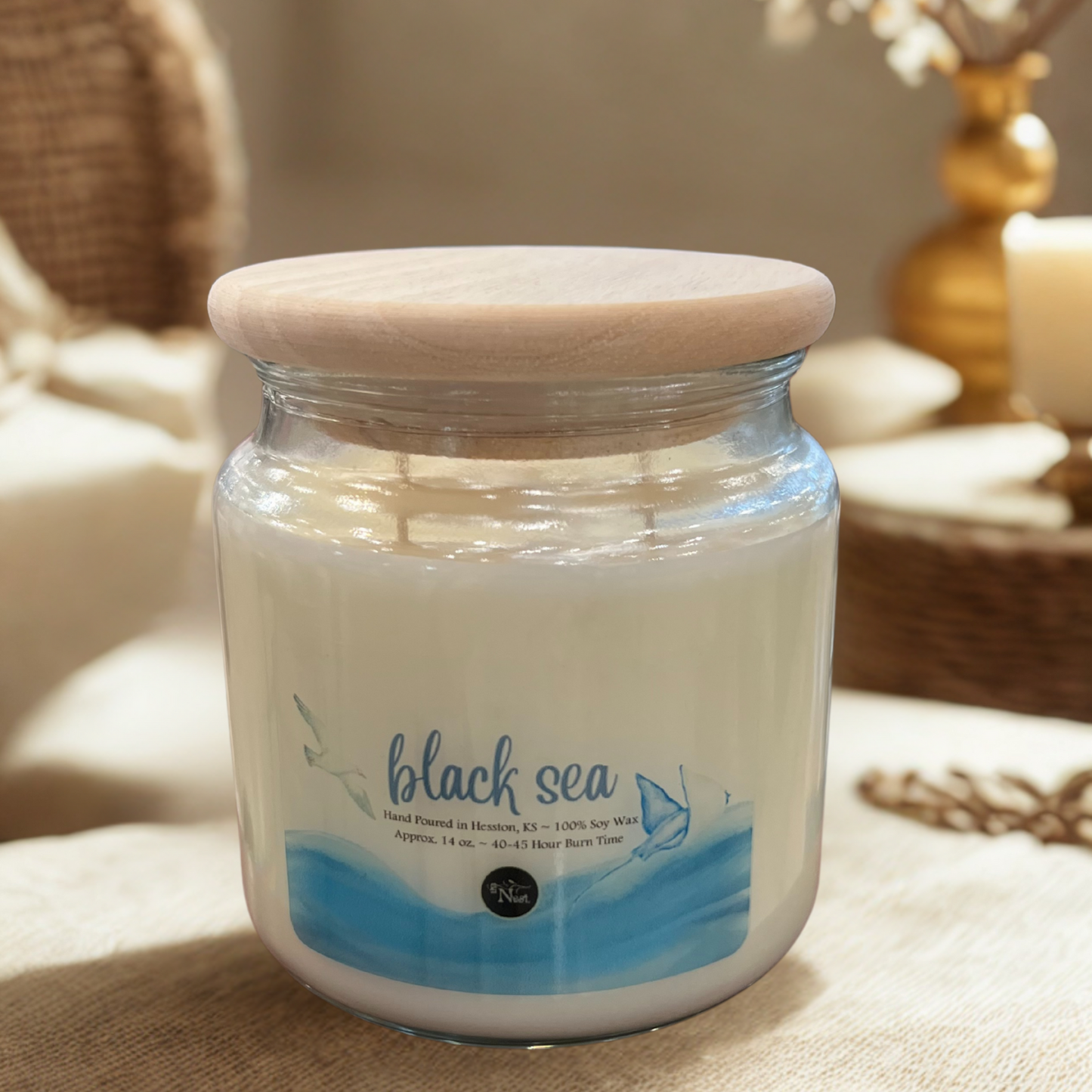 Large Glass Candle