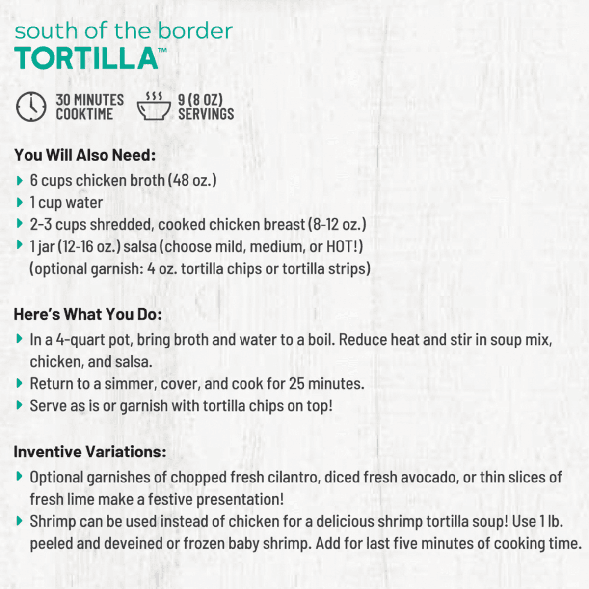 South of the Border Tortilla Soup Mix