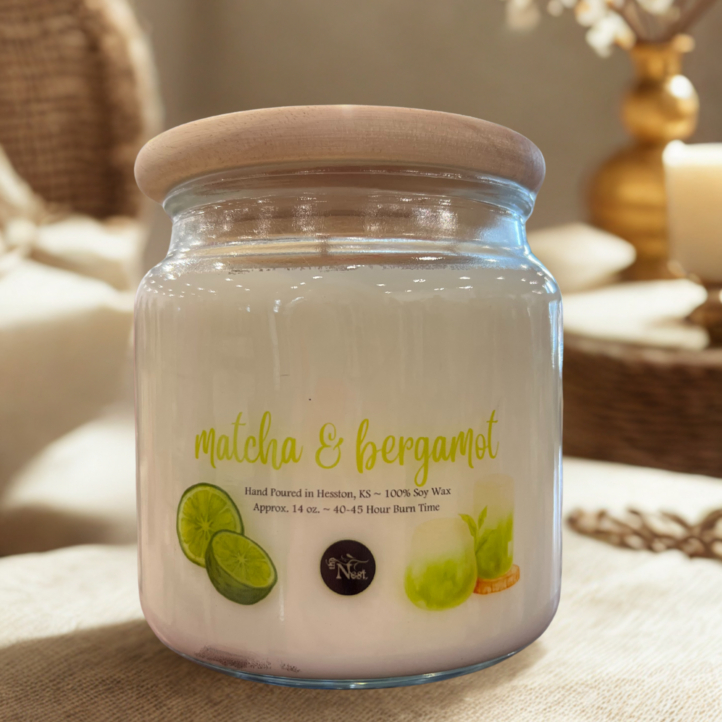 Large Glass Candle