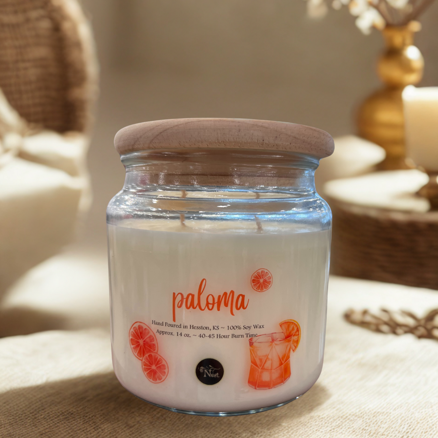 Large Glass Candle