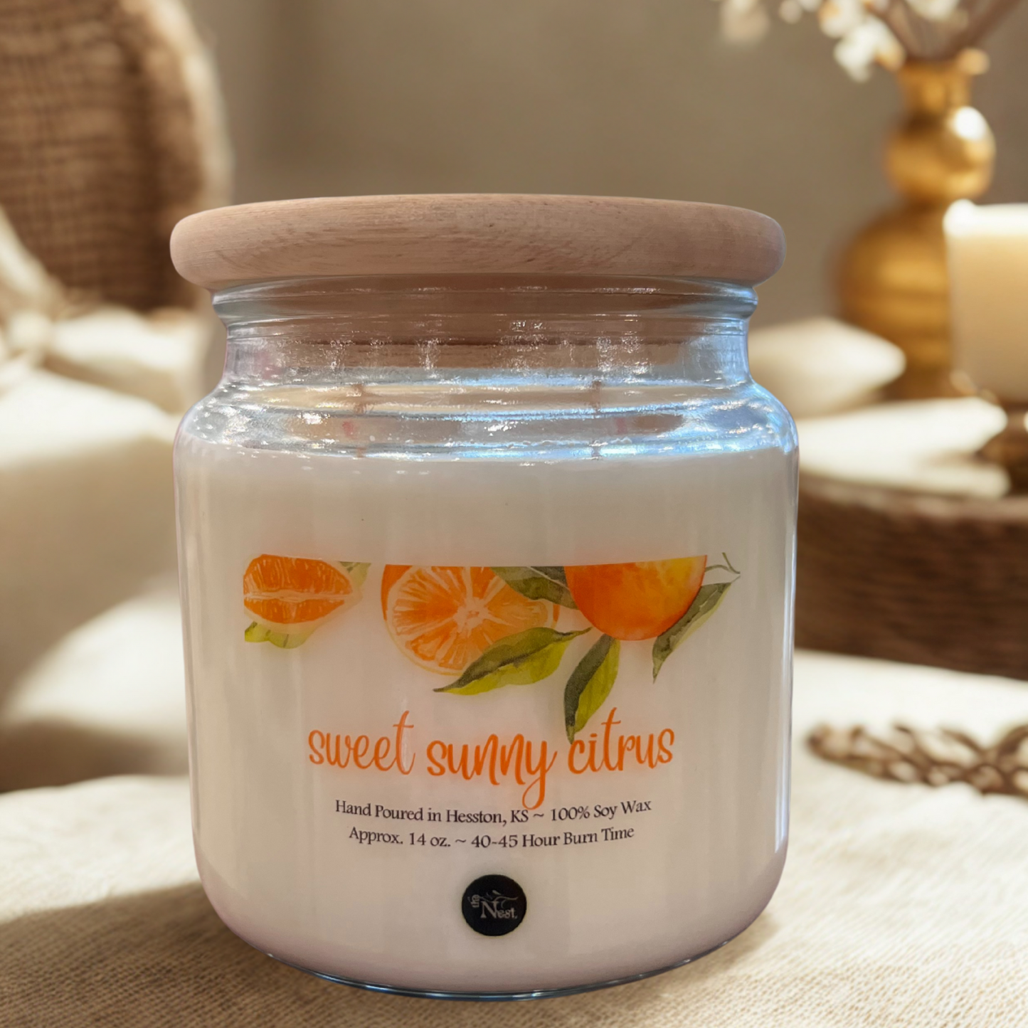 Large Glass Candle